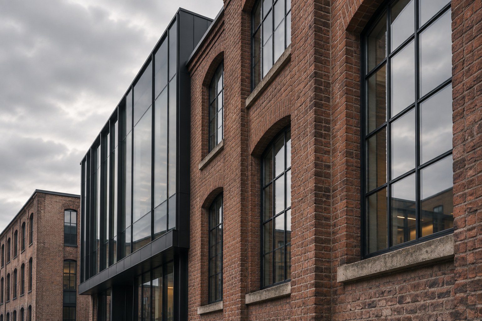 Converted red-brick warehouse beside a canal